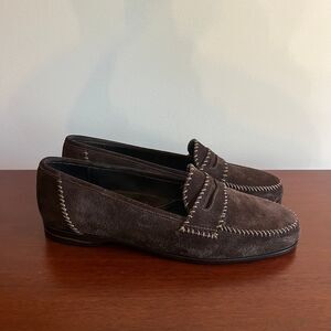 Susan Bettis Warren Edwards Suede Penny Loafers Casual Shoes Mens 10 Italy Made